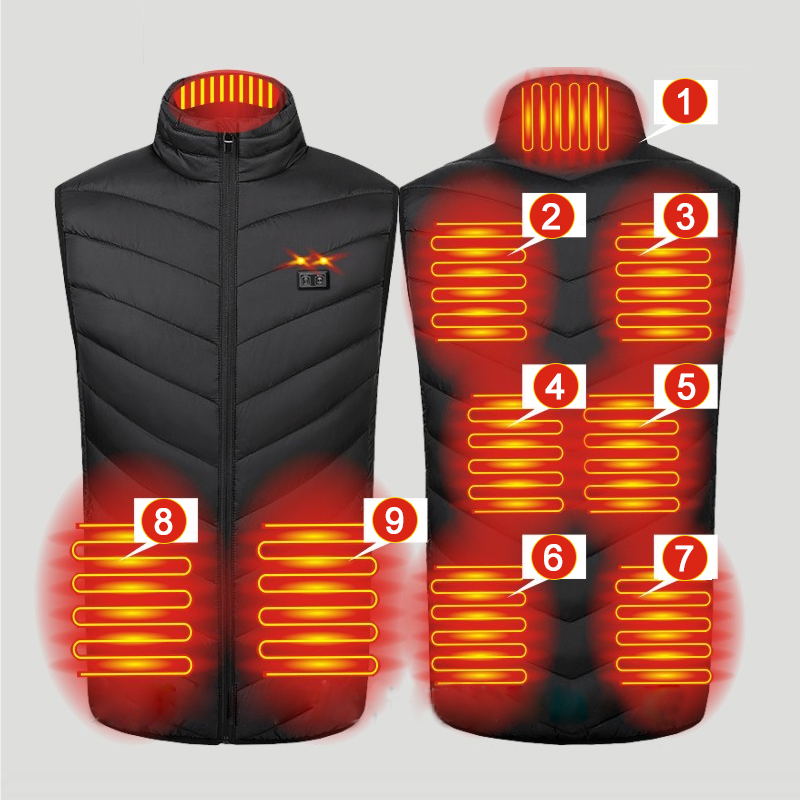Outdoor Hunting Heater - Chaleco calefactable de 9 áreas para