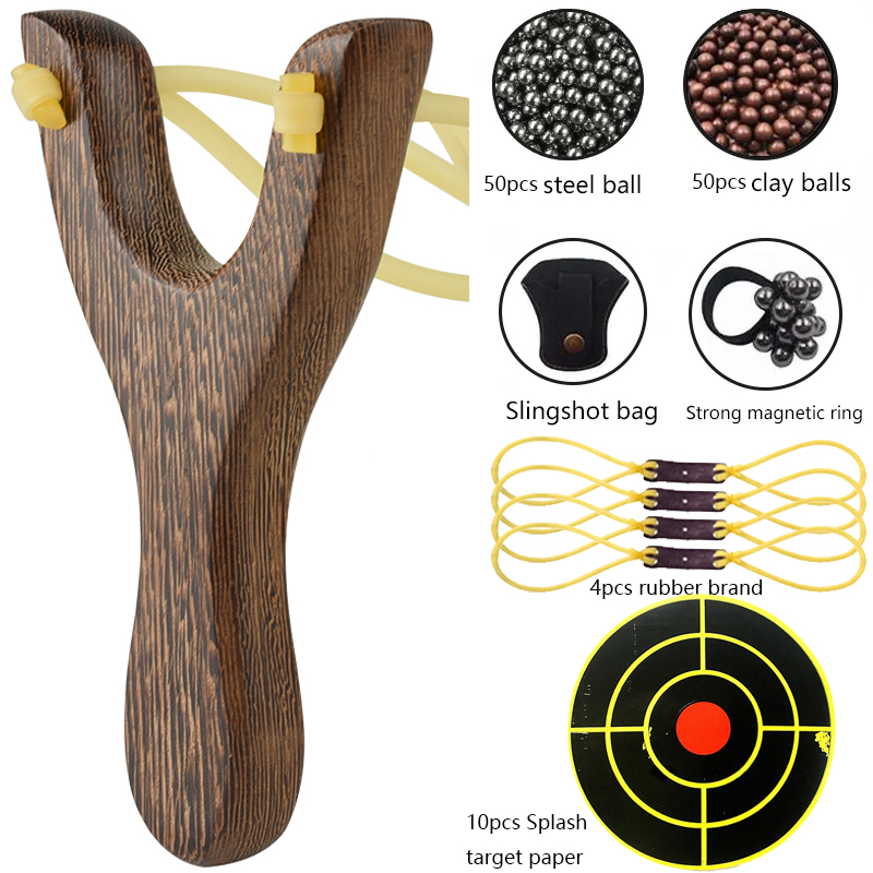 Outdoor Hunting Products - Tirachinas de madera tradicional, juego de